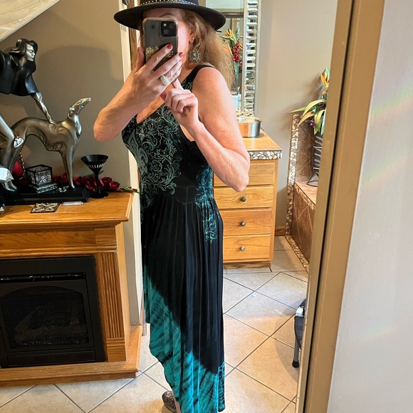 Vocal Black and Teal High-Low Dress - Picture 6 of 14